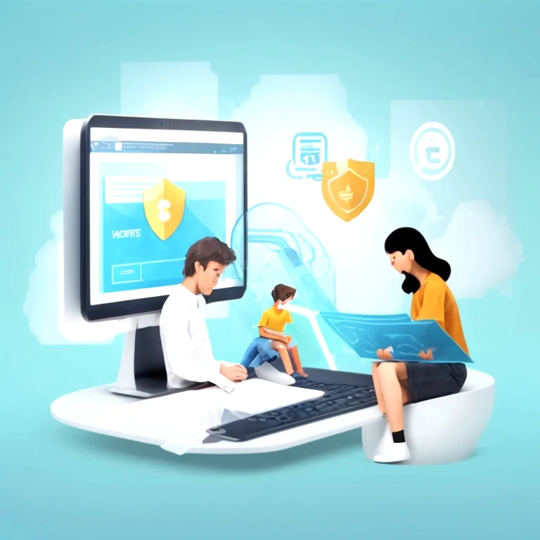 Illustration of students in a digital workshop